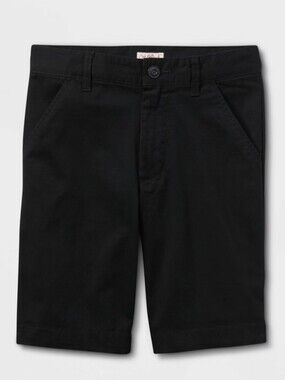 NWT Cat & Jack Boys Flat Front School Uniform Shorts Black Size 5 & 6